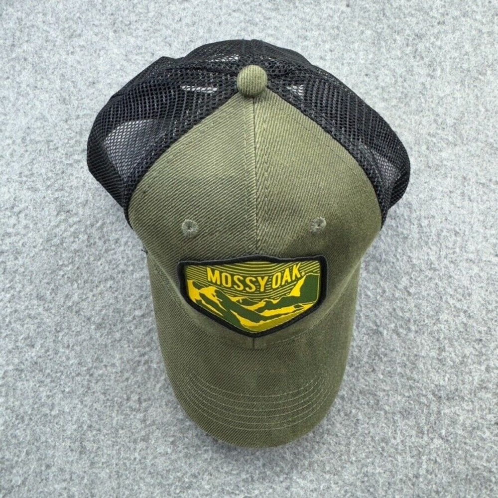 Mossy Oak Trucker Hat Snapback Green Black Mesh Outdoor Cap Hunting Fishing OSFM